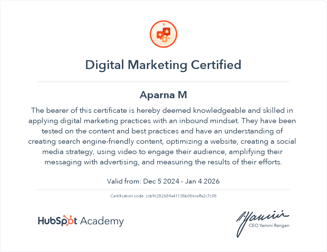 Hubspot Certification